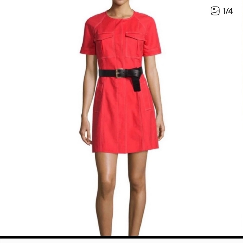 Michael Kors Women’s Utility Belted‎ Red Mini Dress, Size 6(M) Perfect condition